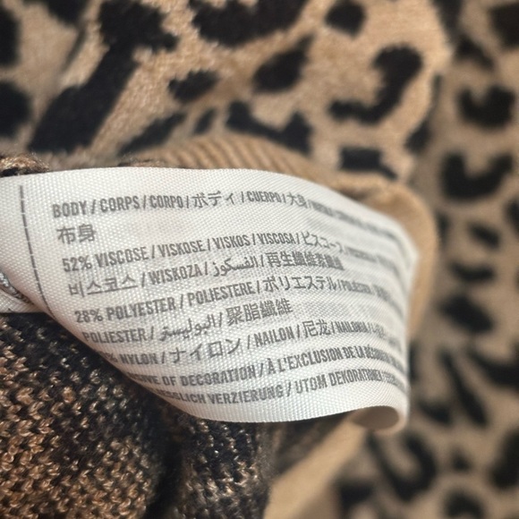 ABERCROMBIE & FITCH Animal Print V-Neck Knit Long Sleeve Oversized Sweater Sz M - Picture 5 of 5